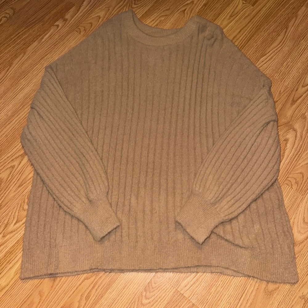 Aerie Women’s Ribbed Crewneck Sweater - Brown